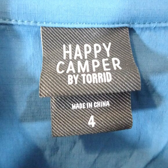 Torrid Happy Camper Ripstop Active Vest Blue Plus Size 4 4X Gorpcore Hiking Teal - Picture 4 of 6